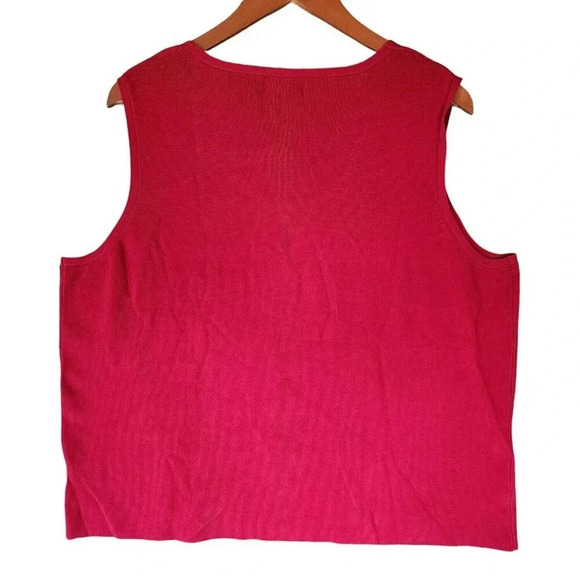 New Worthington Top Women's Size 3X Red V-Neck Sleeveless Stretchy - Picture 2 of 7